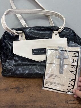 Mary Kay Two-Tone Black and Cream Quilted Print Handbag & City Modern Crossbody